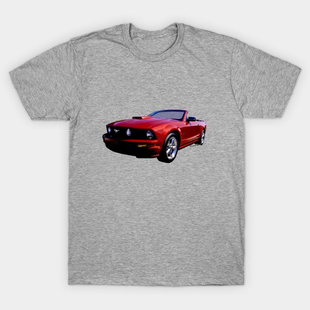 Red Mustang Convertible T-Shirt by vivachas